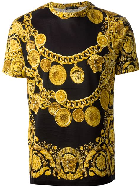 versace black and yellow shirt|Versace graphic t shirts.